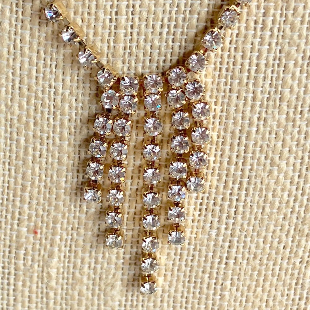 Dangly Rhinestone Necklace - Picture 3 of 6